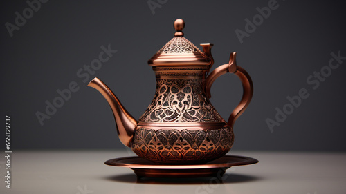 traditional arabic tea teapot on a black background