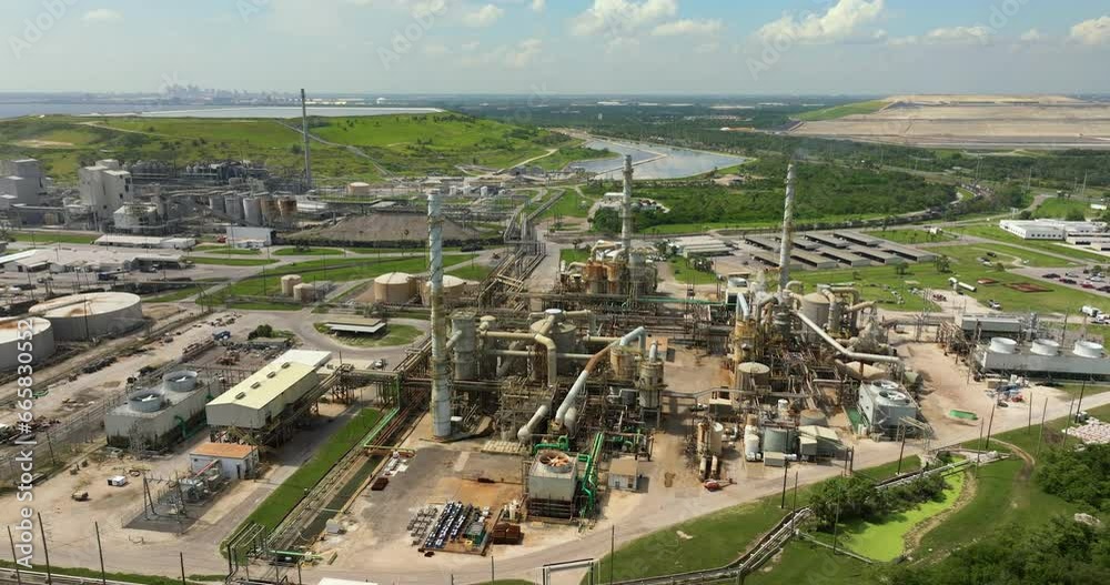 Mosaic Riverview Plant in Tampa, Florida. Factory for handling and processing of phosphates. Industrial facility for chemical production of phosphoric acid Mosaic Riverview Plant in Tampa, Florida. Factory for handling and processing of phosphates. Industrial facility for chemical production of phosphoric acid