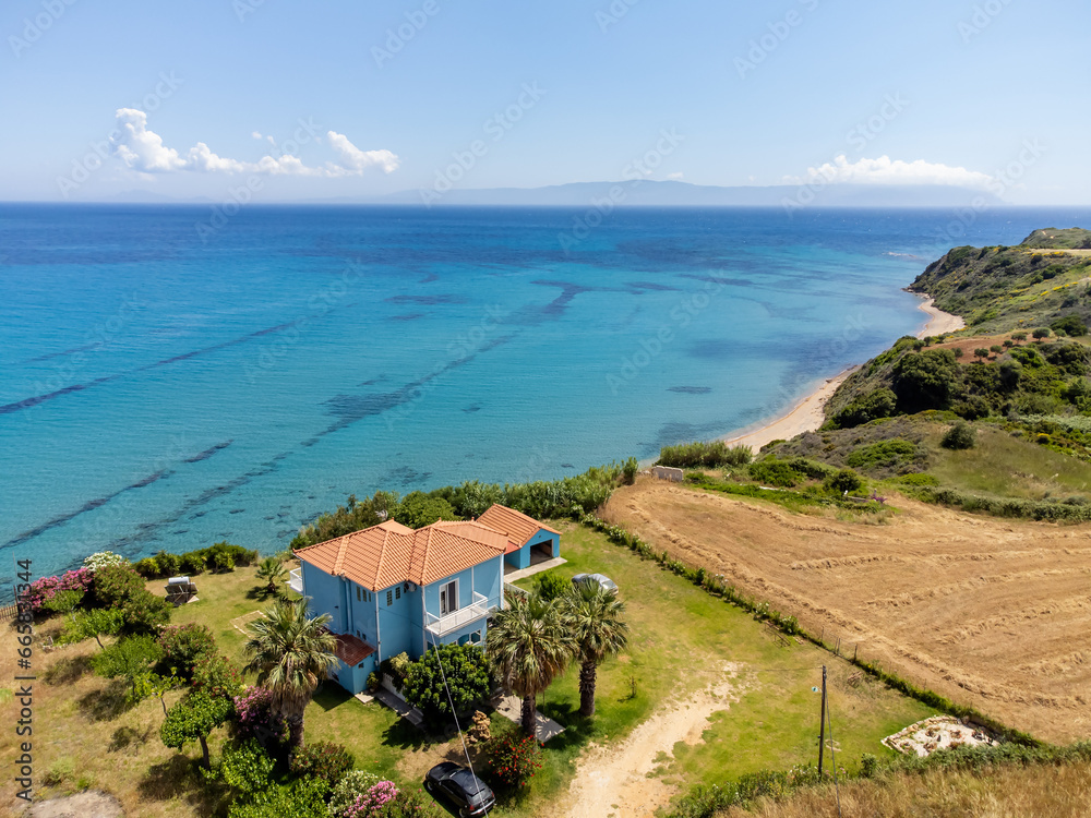 View of the southeast coast of the Greek island of Kefalonia