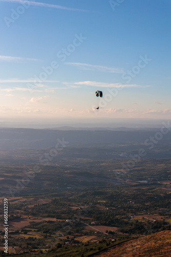 Paraglider Soaring Over Serra da Estrela