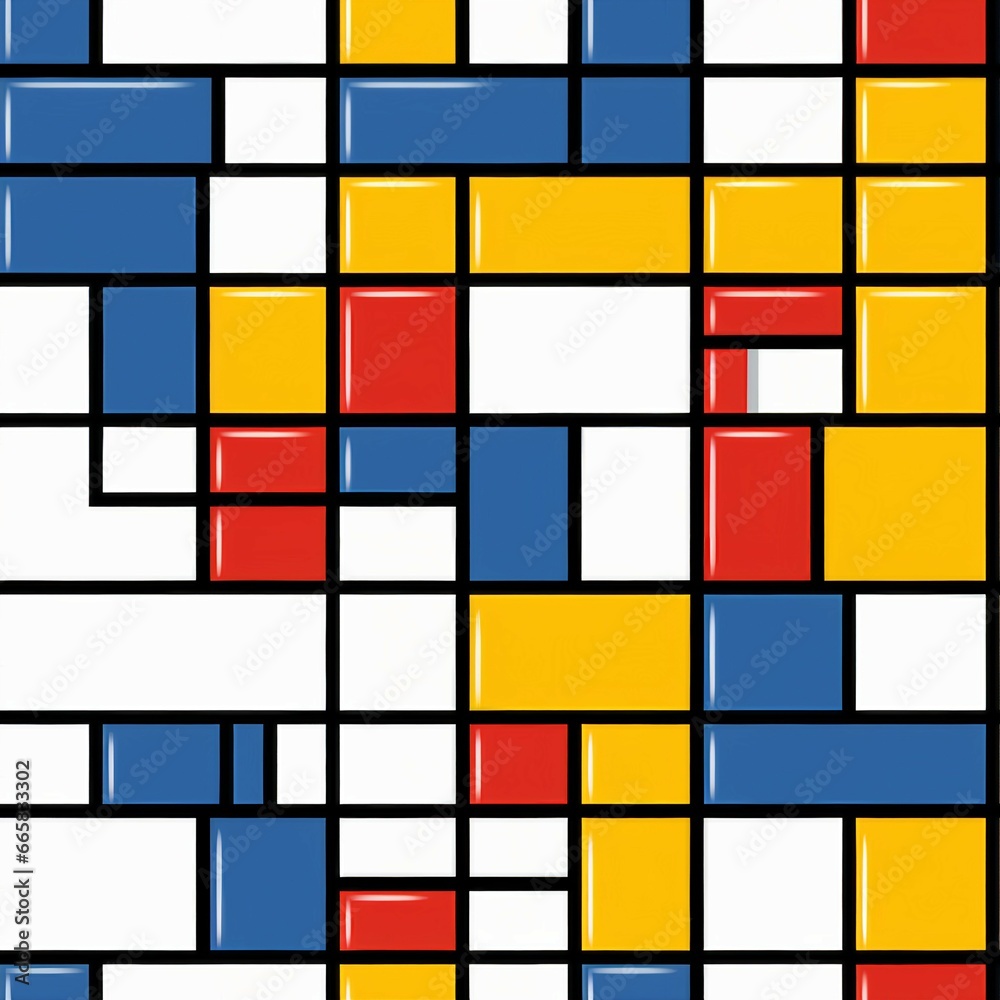 Mondrian-Style Rectangular Patterns Pattern