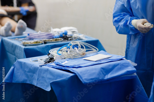 preparation for surgery, tools, body part photo