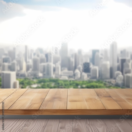 Wooden board empty table in front of blurred background. Perspective brown wood over blur in coffee shop - can be used for display or montage your products.Mock up for display of product.