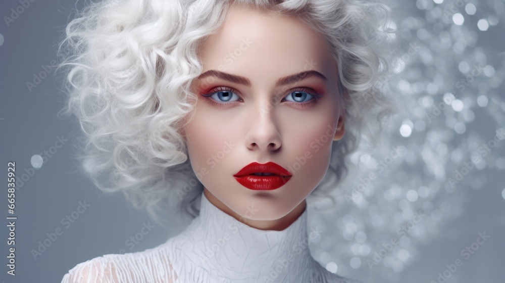 Portrait of a beautiful young woman with beautiful makeup. Style, fashion and beauty concept