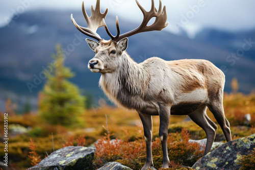reindeer in the wild tundra