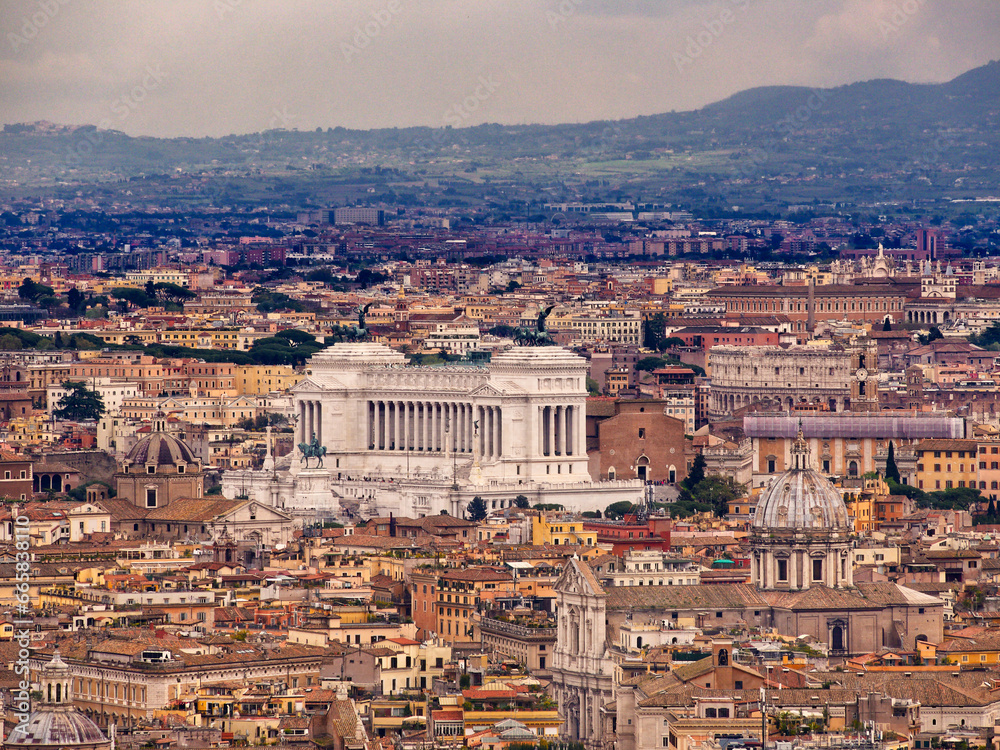 Aerial view of the city of Rome, Italy