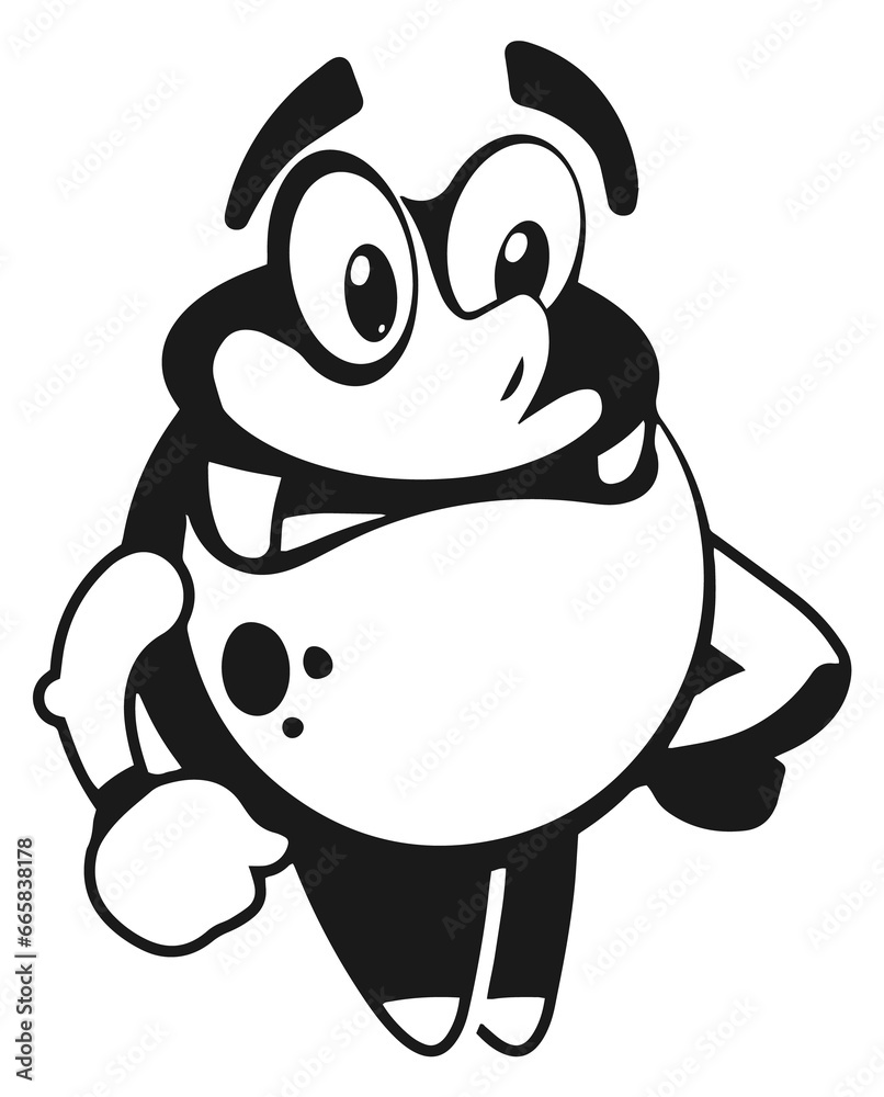 Quirky monster icon. Funny character. Friendly mascot Quirky monster icon. Funny character. Friendly mascot