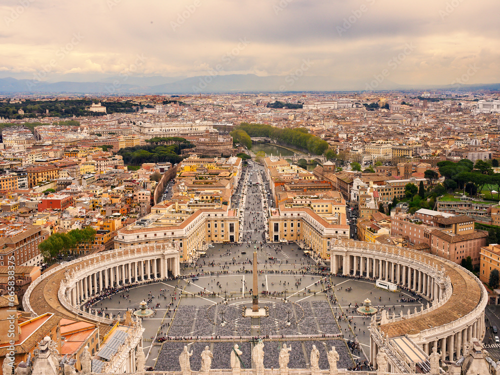 Aerial view of Saint Peter's Square, Italy