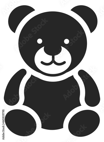 Fototapeta Naklejka Na Ścianę i Meble -  Teddy bear black icon. Child soft toy