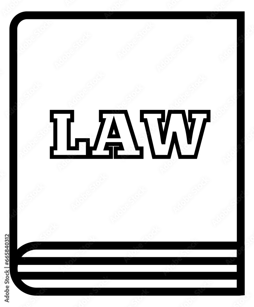 Law book linear icon. Legal document symbol Law book linear icon. Legal document symbol
