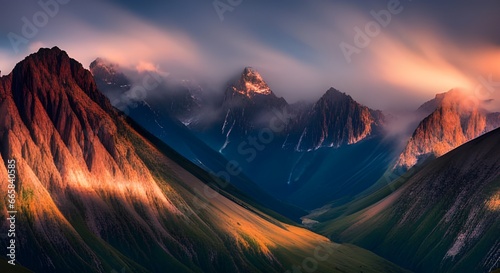 sunrise in the mountains - generative ai