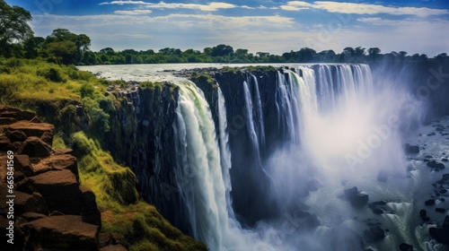 A breathtaking shot of the majestic waterfall © olegganko
