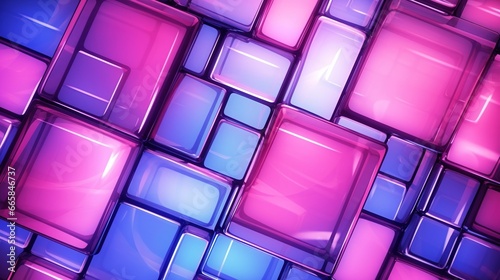 a set of blue, pink and purple glass squares. Fantasy concept , Illustration painting.