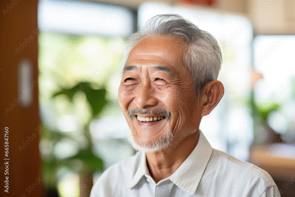 Portrait of smiling elderly man in a nursing home Portrait of smiling elderly man in a nursing home
