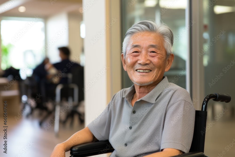 Portrait of a senior man in a wheelchair at the nursing home Portrait of a senior man in a wheelchair at the nursing home