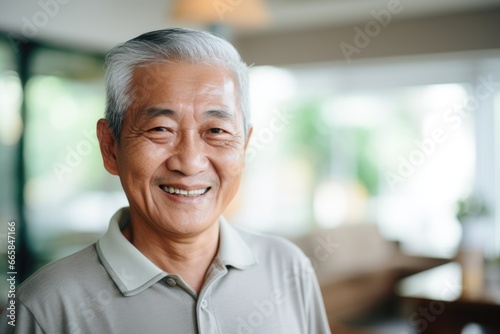 Portrait of smiling elderly man in a nursing home