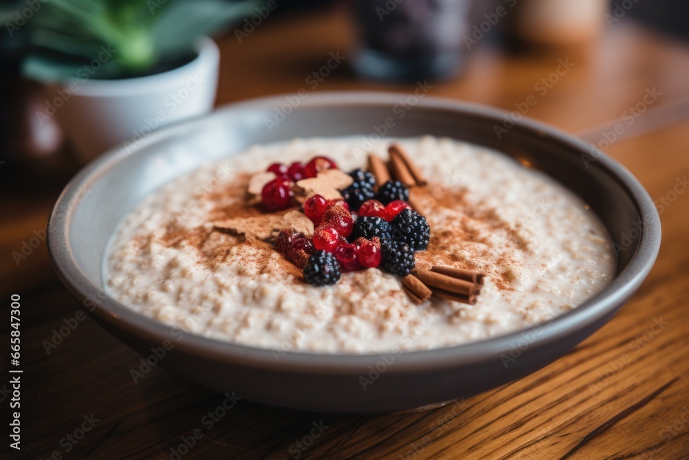 Wholesome Oatmeal Bowl Topped with Fresh Fruit Medley Wholesome Oatmeal Bowl Topped with Fresh Fruit Medley