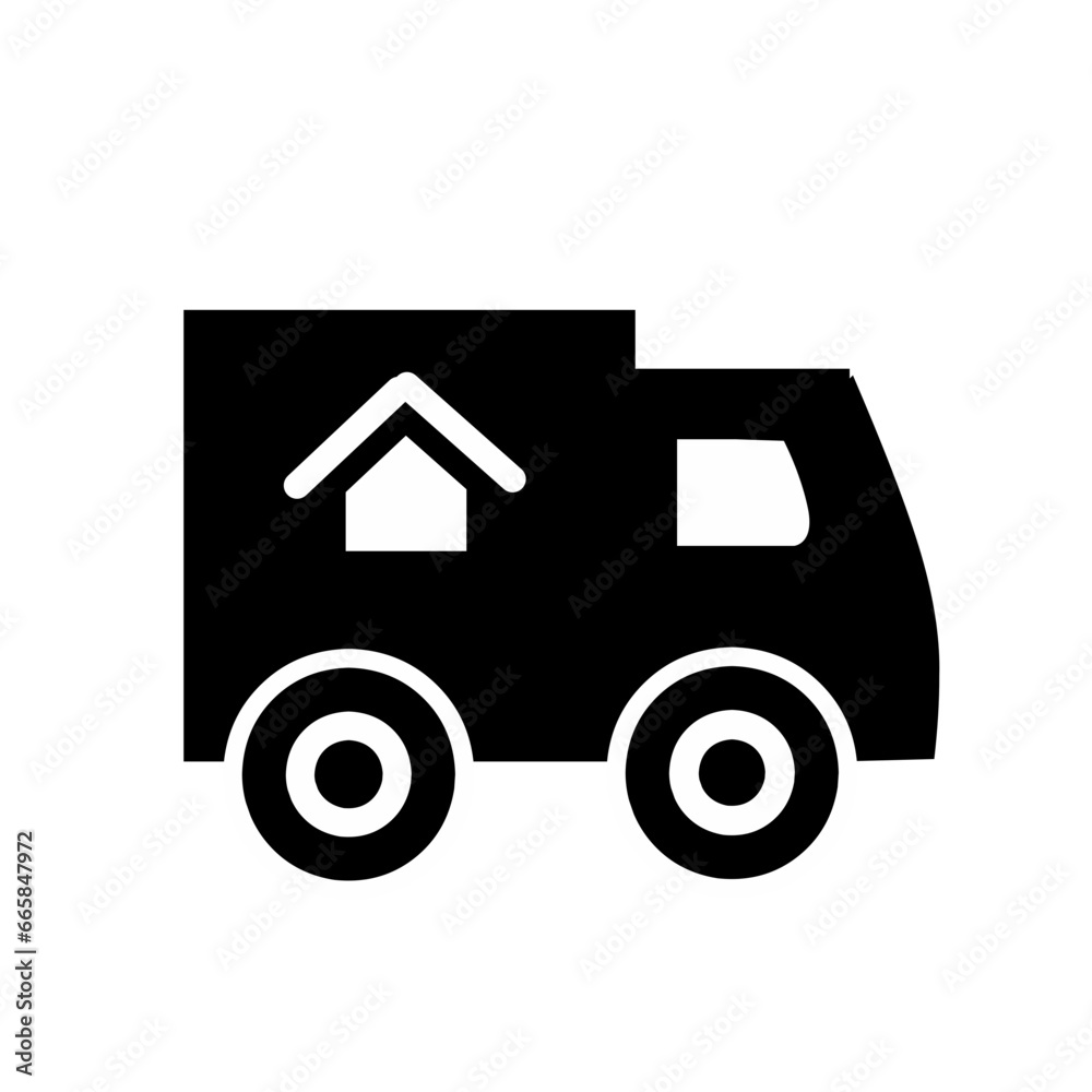Moving house car rental service relkcation vehicle icon symbol logo vector Moving house car rental service relkcation vehicle icon symbol logo vector