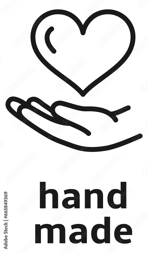 Hand made sign. Handcraft certificate linear emblem