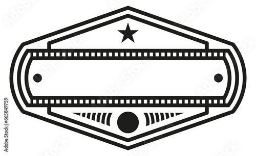 Vintage label template. Blank brand retro emblem