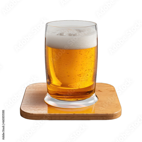 Kölsch Beer in Stange Glass with Coaster Isolated on a Transparent Background photo