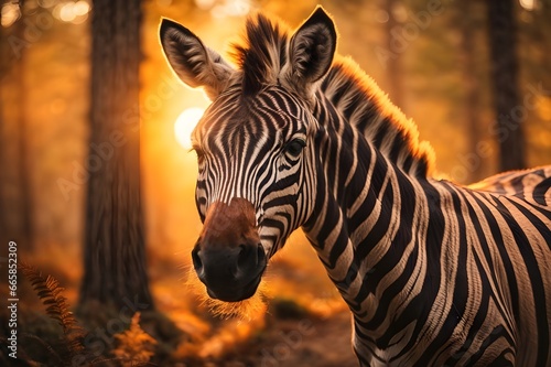 portrait of a zebra generative ai 
