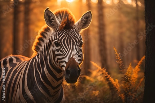 zebra in forest generative ai 