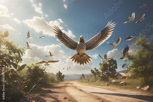 golden eagle in flight generative ai 