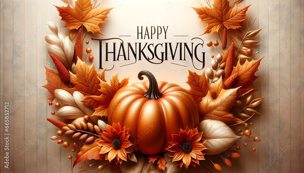 Happy thanksgiving background design, pumpkins banner, template