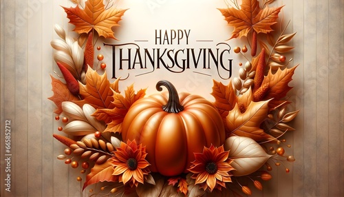 Obraz na płótnie Happy thanksgiving background design, pumpkins banner, template w salonie