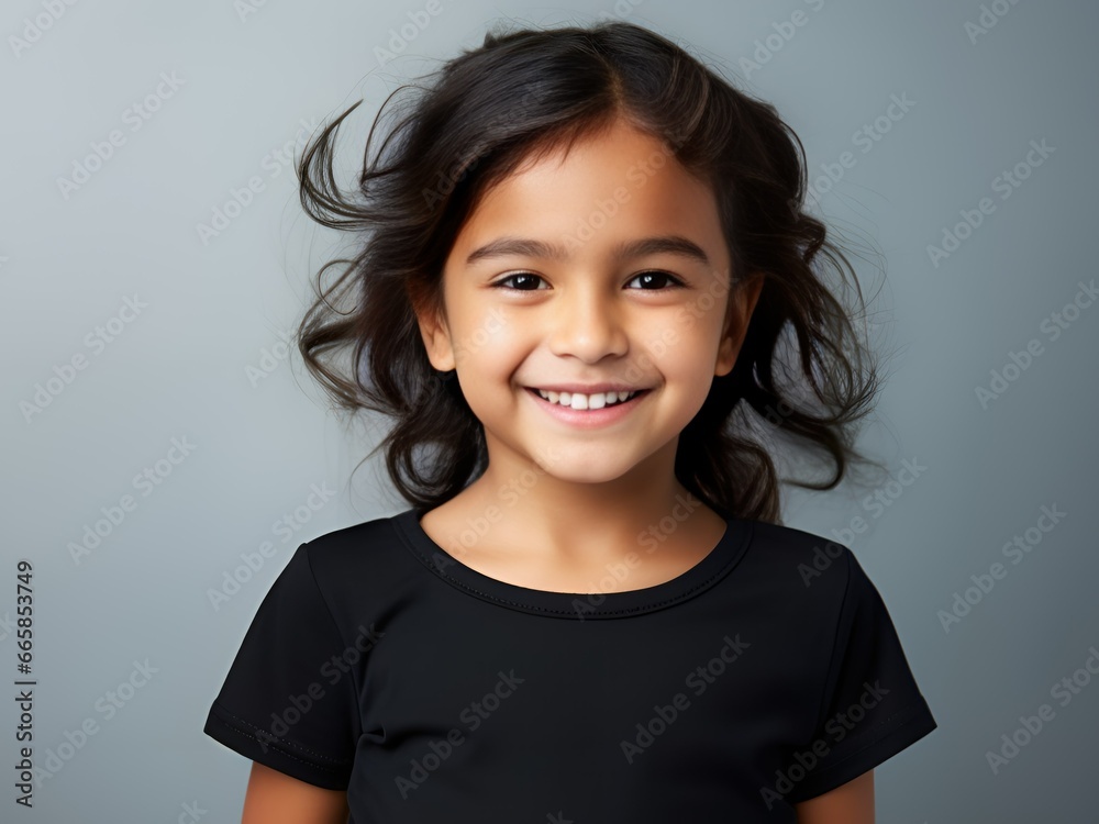 Cute Happy Fictional Little Girl Smiling. Generative AI. Cute Happy Fictional Little Girl Smiling. Generative AI.