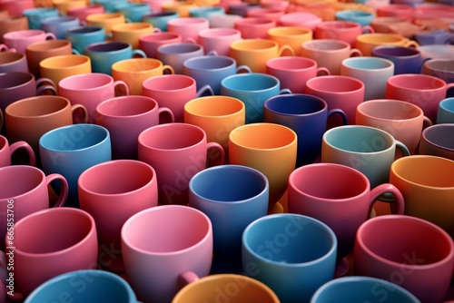 Colorful cups. Generative AI