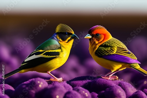 majestic purple colored medium sized birds canary photo
