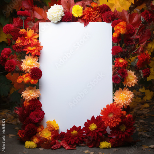 foglio bianco con fiori photo
