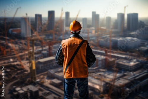 A civil engineer guy wearing safety helmet