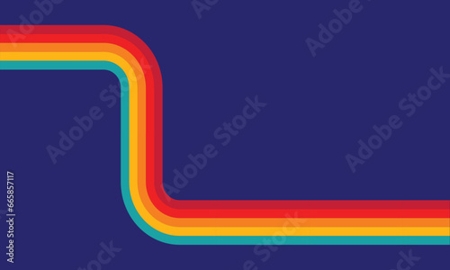 Retro vintage 70s style stripes background poster with lines and shapes vector design graphic. abstract and stylish 70s era line frame illustration
