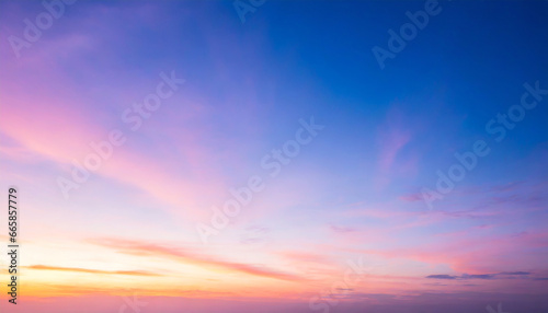 pink sky with clouds at beautiful sunset as natural background © Enzo