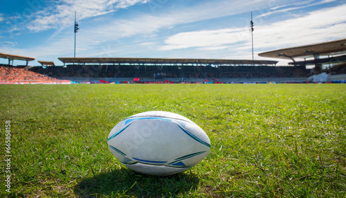 rugby ball on the field