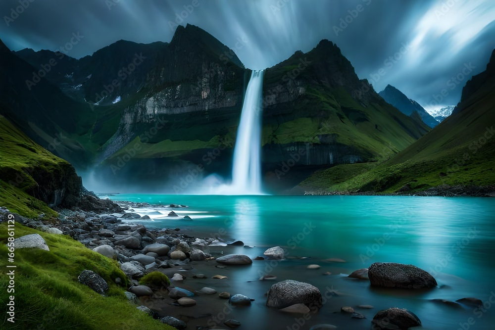 Fototapeta premium waterfall in the mountains