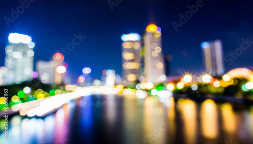 blurred bokeh light city night background bangkok thailand asia © Enzo