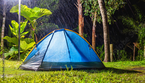 rain on the tent in the forest tropic quiet calm peaceful meditation camping night relax