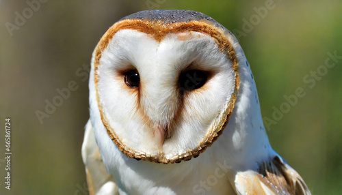 common barn owl tyto albahead close up
