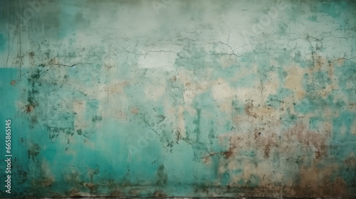Grunge Teal Damaged Wall Texture, Background