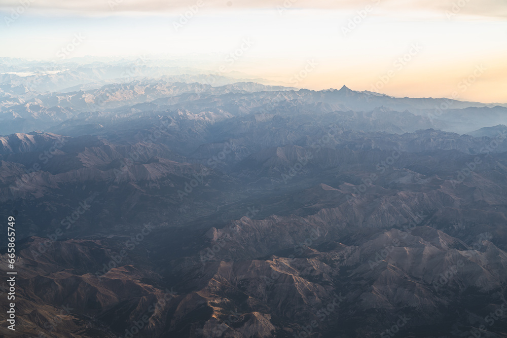 Aerial view of the French Alps Aerial view of the French Alps