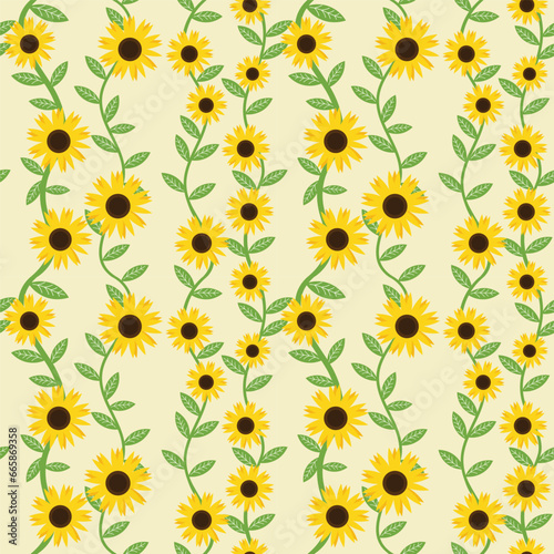 beautiful sunflower pattern eps 10 