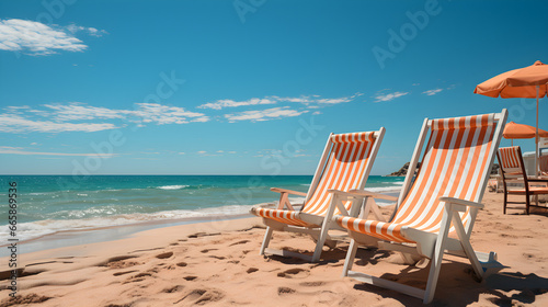 beach chair on the beach photo