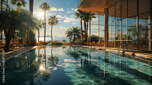 hotel pool, landscape