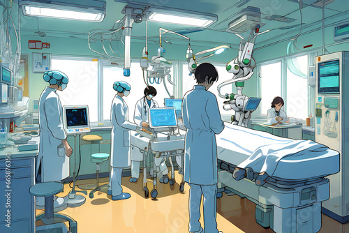 doctor working in operating room