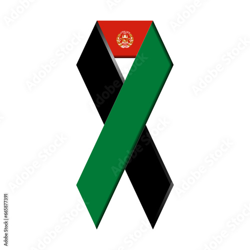 Afghan flag in ribbon design