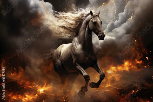 Picture of a horse described in Revelation 6 8. Generative AI